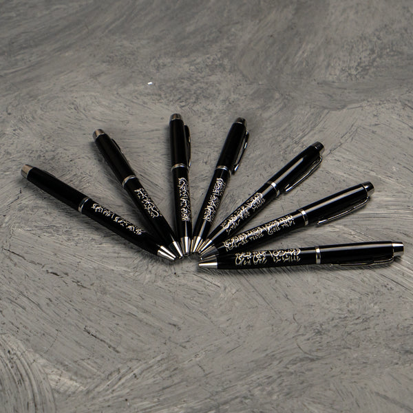 قلم استانلس أسود وفضي (10 قطع)